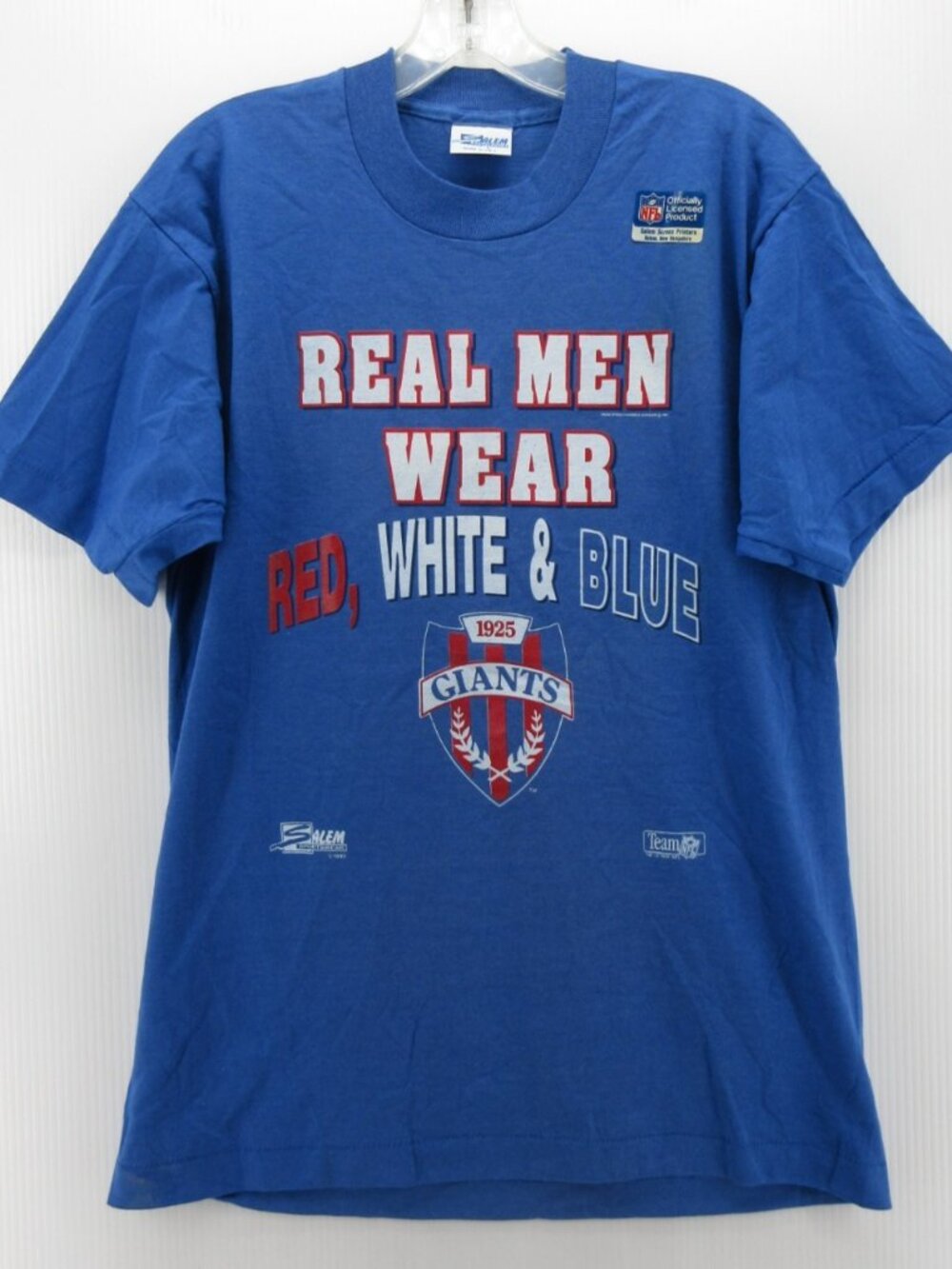 VINTAGE New York Giants Shirt Large Salem Sportswear Graphic 1991 NEW